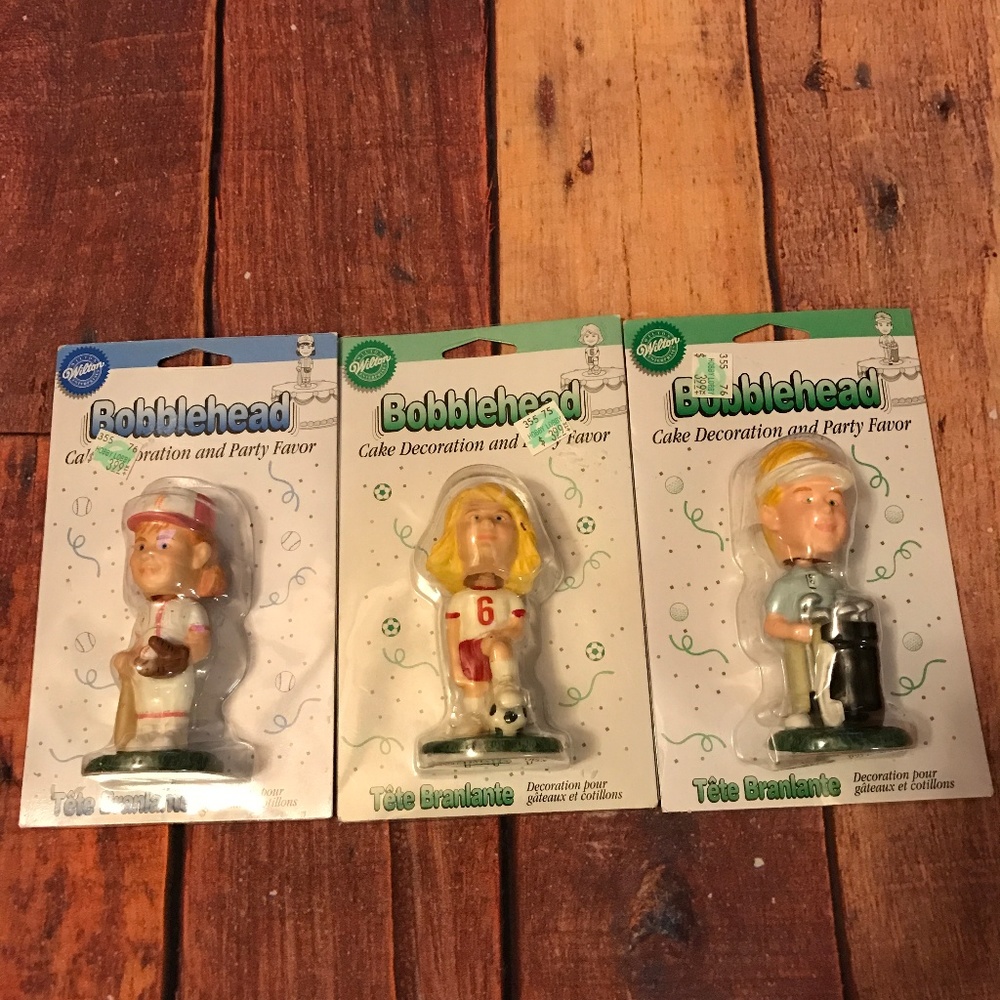 Wilton Bundle of 3 Sports Bobbleheads NWT